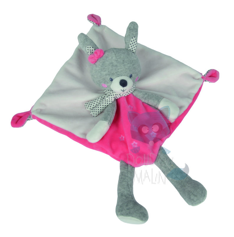  bubble gum baby comforter rabbit pink grey white star 